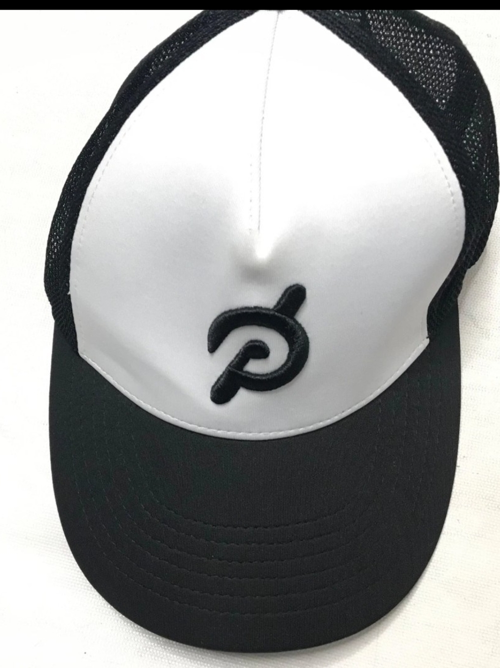 Peloton Style Black & White Trucker Cap
